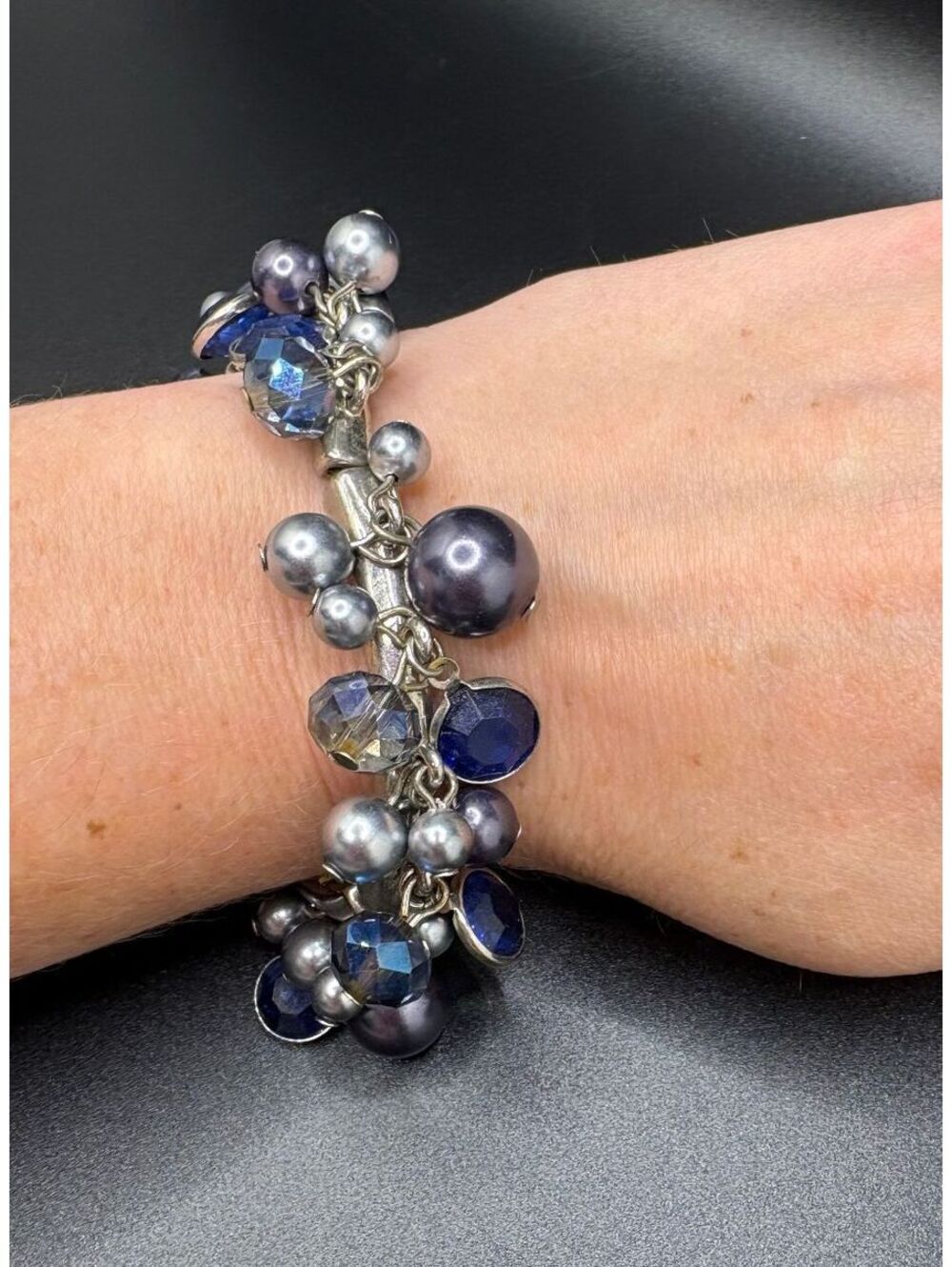 Vintage Roman Shades of Blue Stretch Bracelet